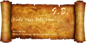 Iványi Dénes névjegykártya
