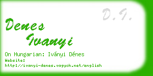 denes ivanyi business card