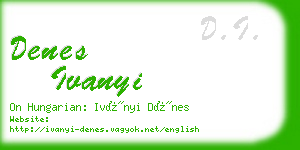 denes ivanyi business card